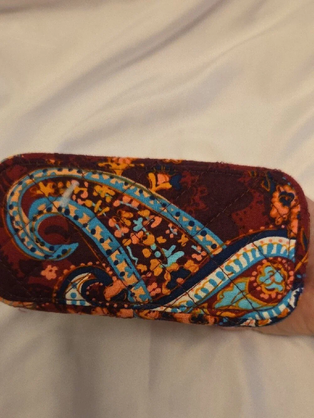 Vera Bradley Burgundy Paisley Quilted Travel Case